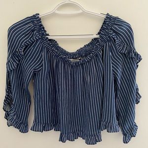 American eagle off the shoulder crop blouse